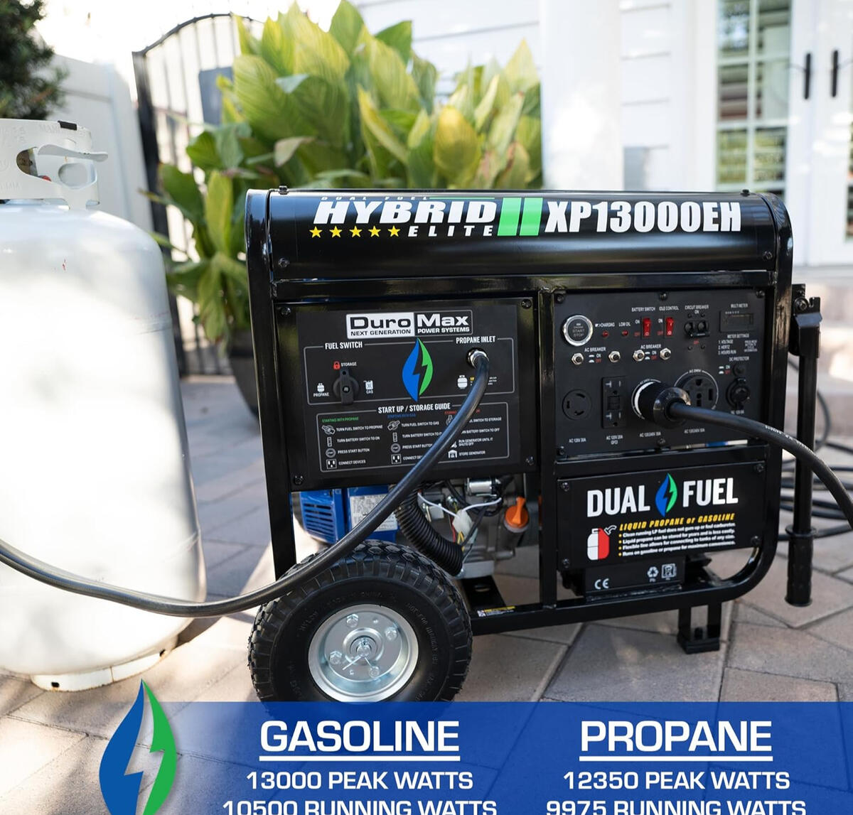 DuroMax XP13000EH 13,000-Watt Dual Fuel Portable Generator